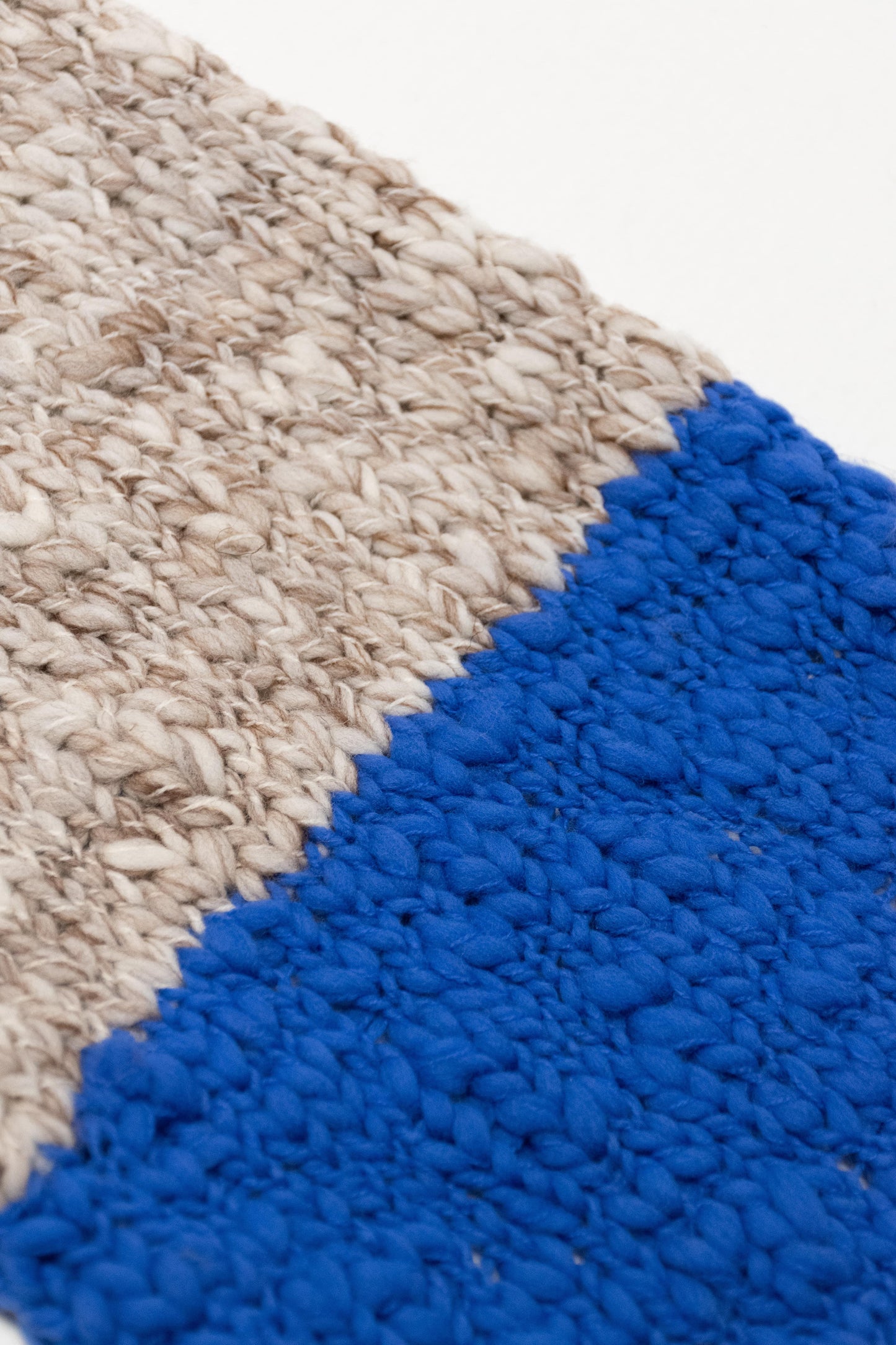 LE BLOCK SCARF CREAM CHOCOLATE ELECTRIC BLUE - BIAAF LAB
