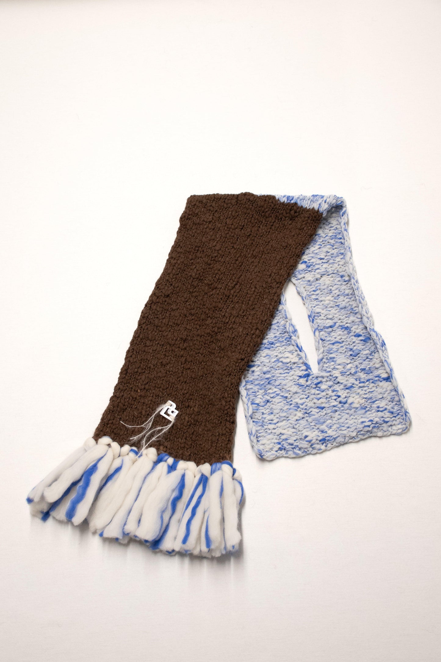 LE BLOCK SCARF CREAM ELECTRIC BLUE CHOCOLATE - BIAAF LAB