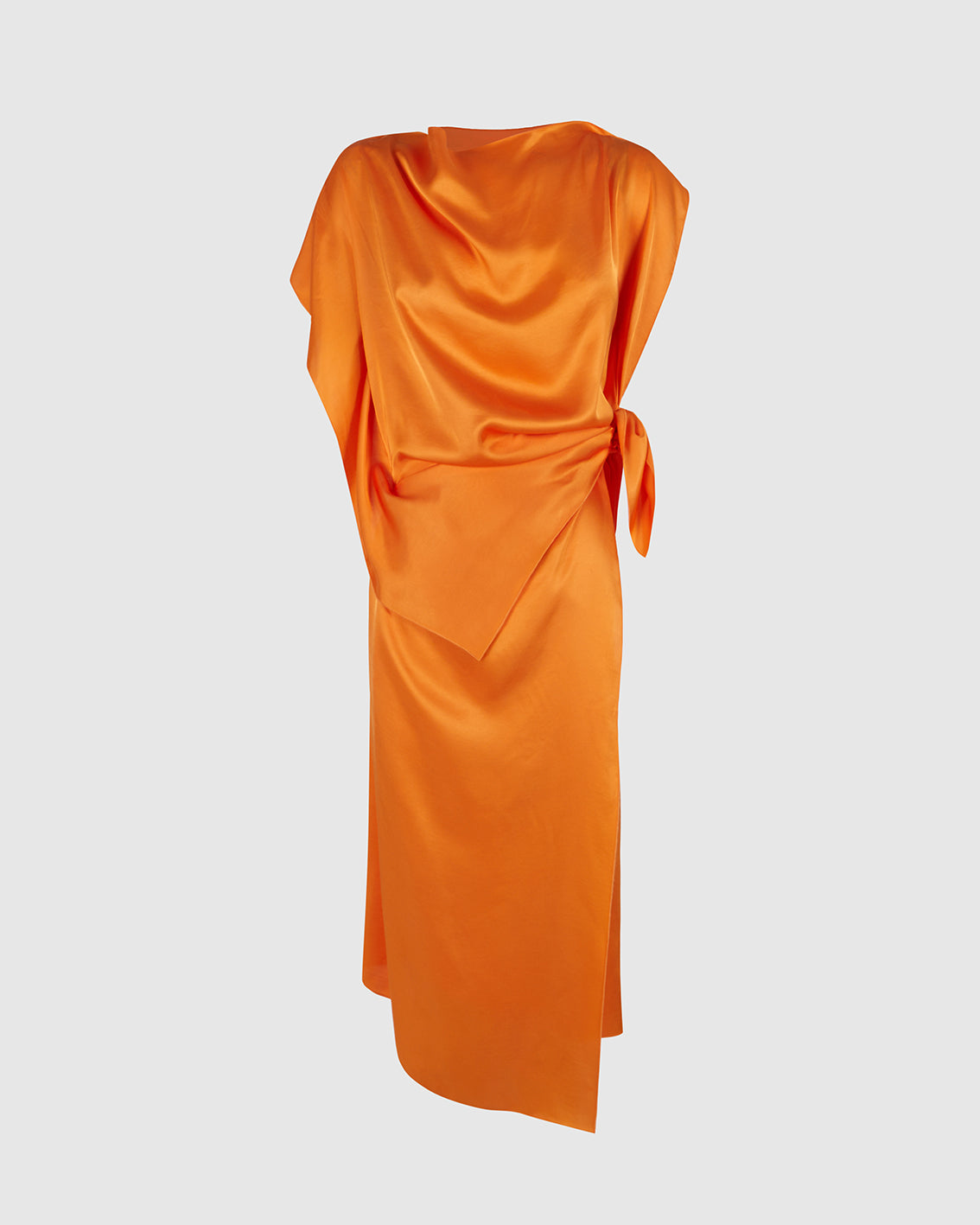 BRIGHT ORANGE VISCOSE ‘PAÑOLETA’ DRESS