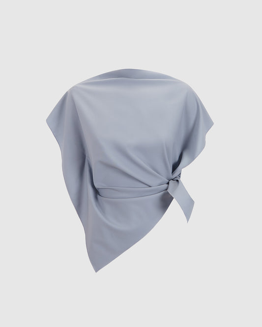 TOP 'PAÑOLETA' DE LANA AZUL PERLA