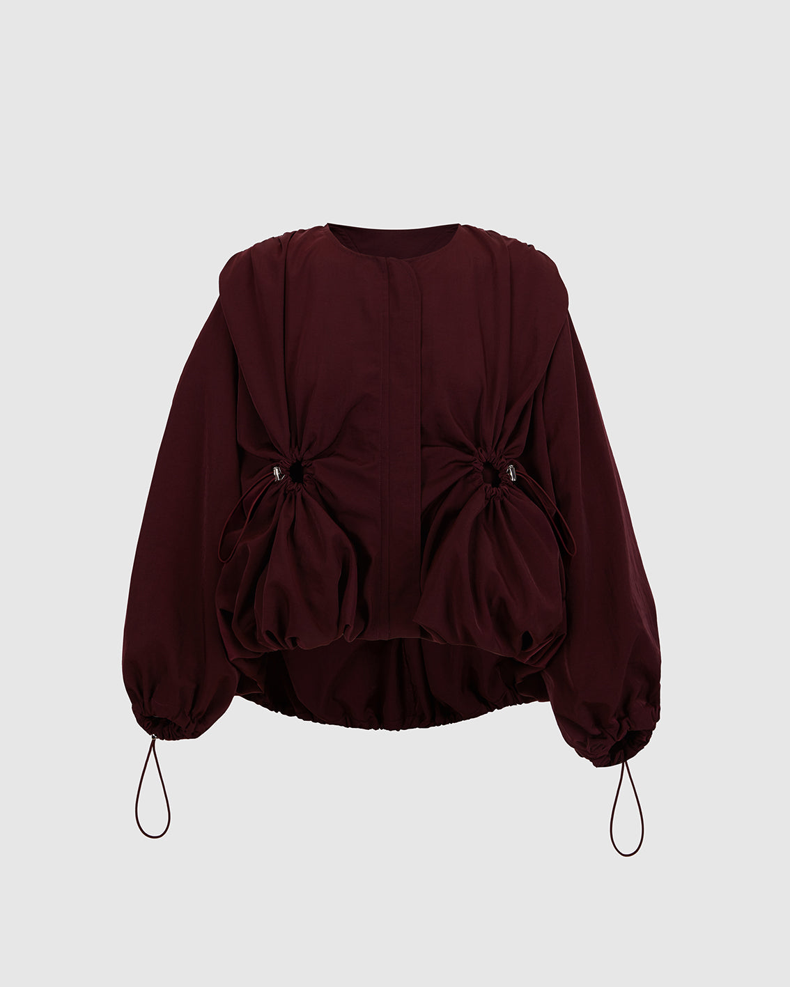 BURGUNDY WATER-REPELLENT BOMBER JACKET