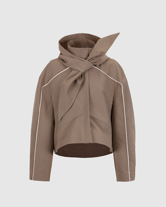 HOUNDSTOOTH HOODED PARKA