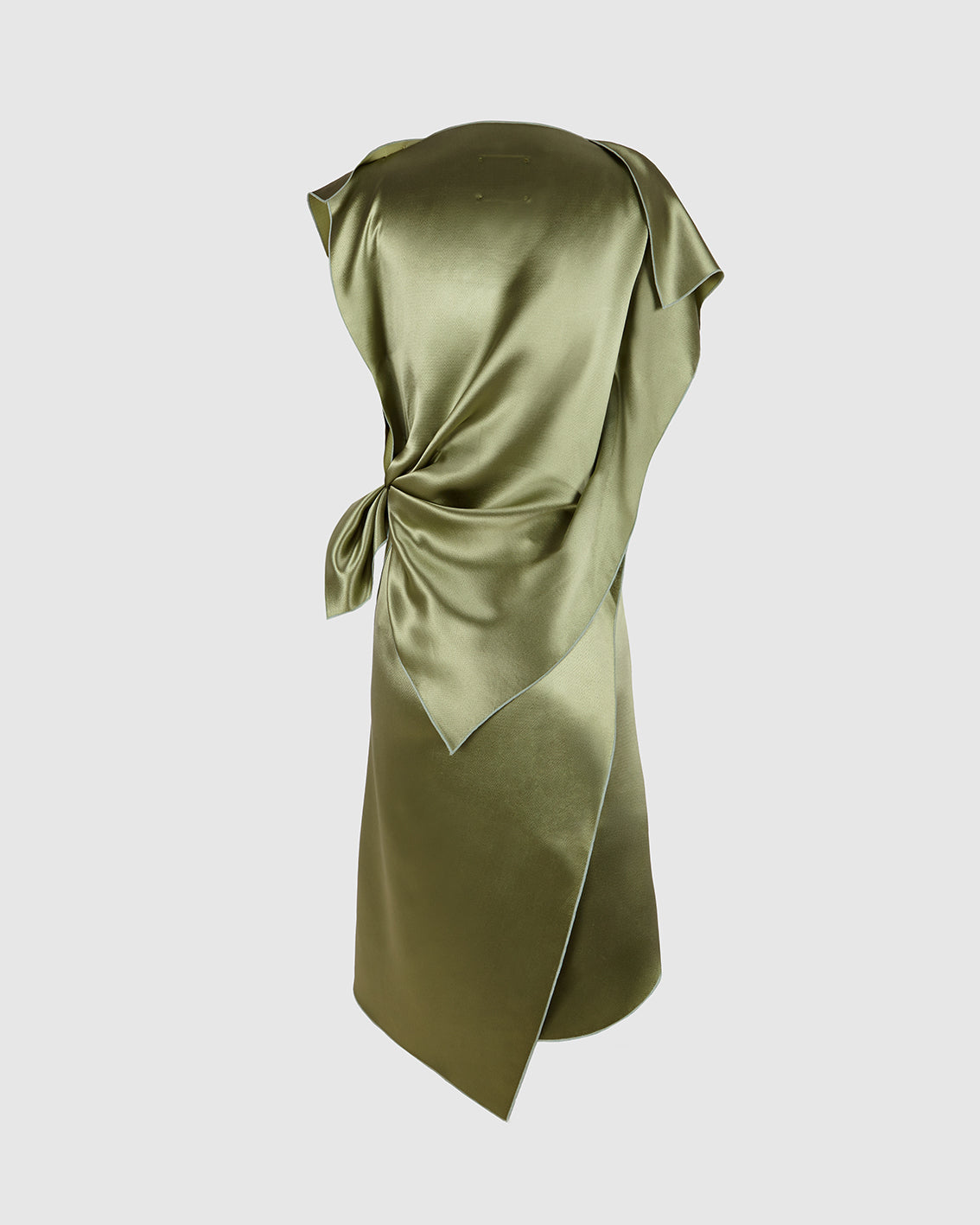 TENDRIL GREEN SILK ‘PAÑOLETA’ DRESS