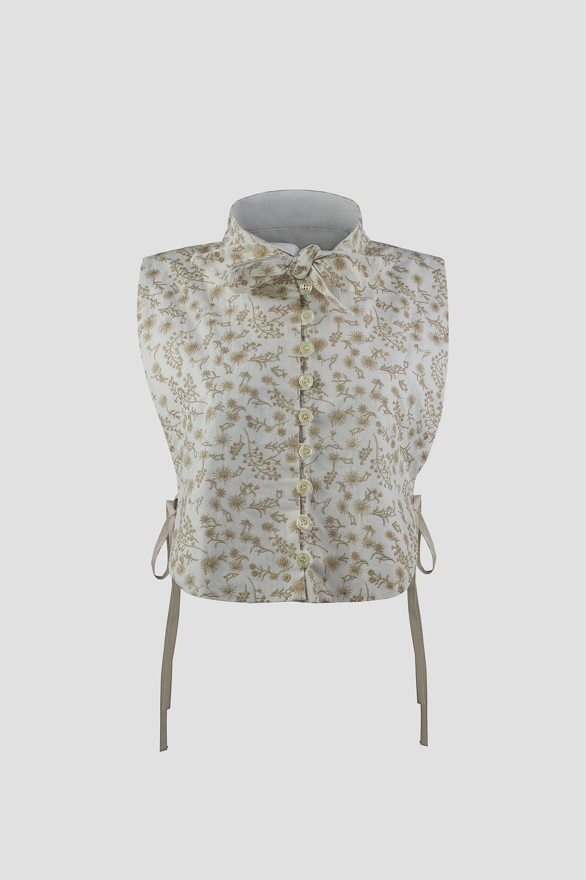 LEHENGUSU VEST BEIGE FLOWERS - BIAAF LAB