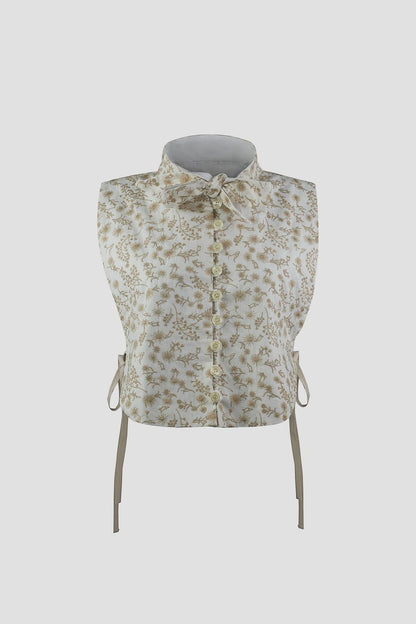 LEHENGUSU VEST BEIGE FLOWERS - BIAAF LAB