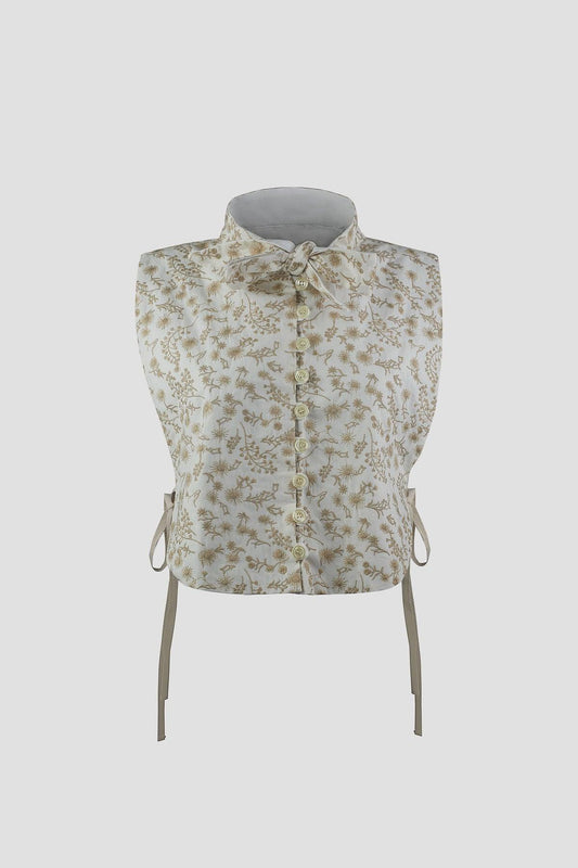 LEHENGUSU VEST BEIGE FLOWERS - BIAAF LAB