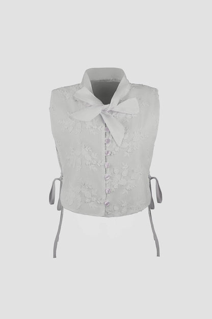 LEHENGUSU VEST WHITE FLOWERS - BIAAF LAB