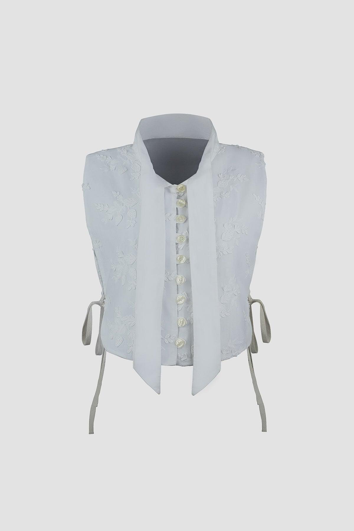 LEHENGUSU VEST WHITE FLOWERS - BIAAF LAB