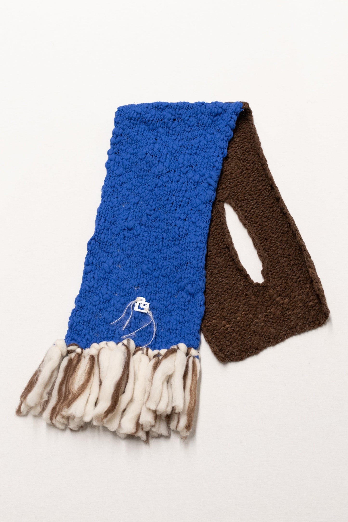 LE BLOCK SCARF CHOCOLATE ELECTRIC BLUE - BIAAF LAB