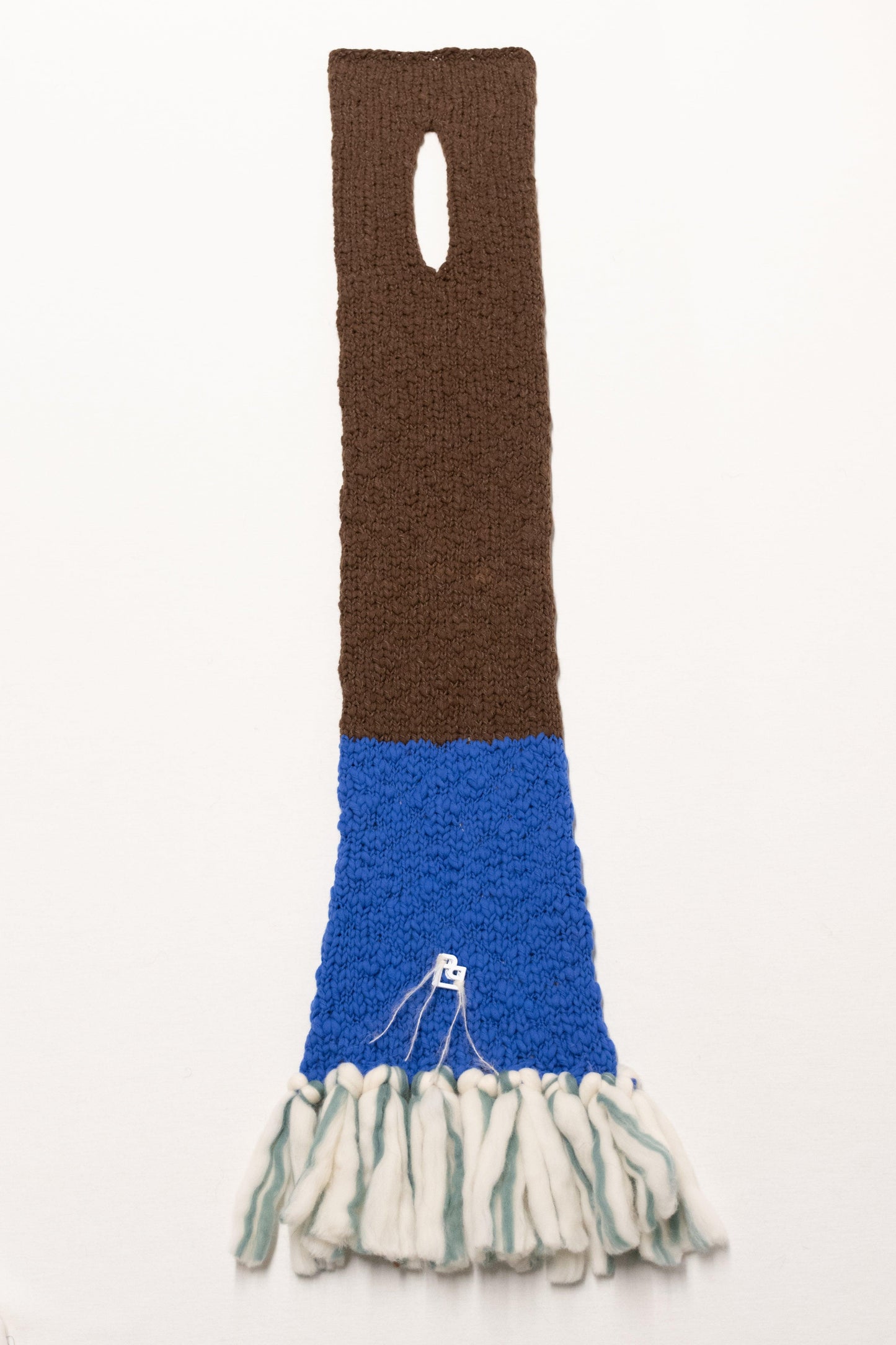 LE BLOCK SCARF CHOCOLATE GREEN CREAM - BIAAF LAB