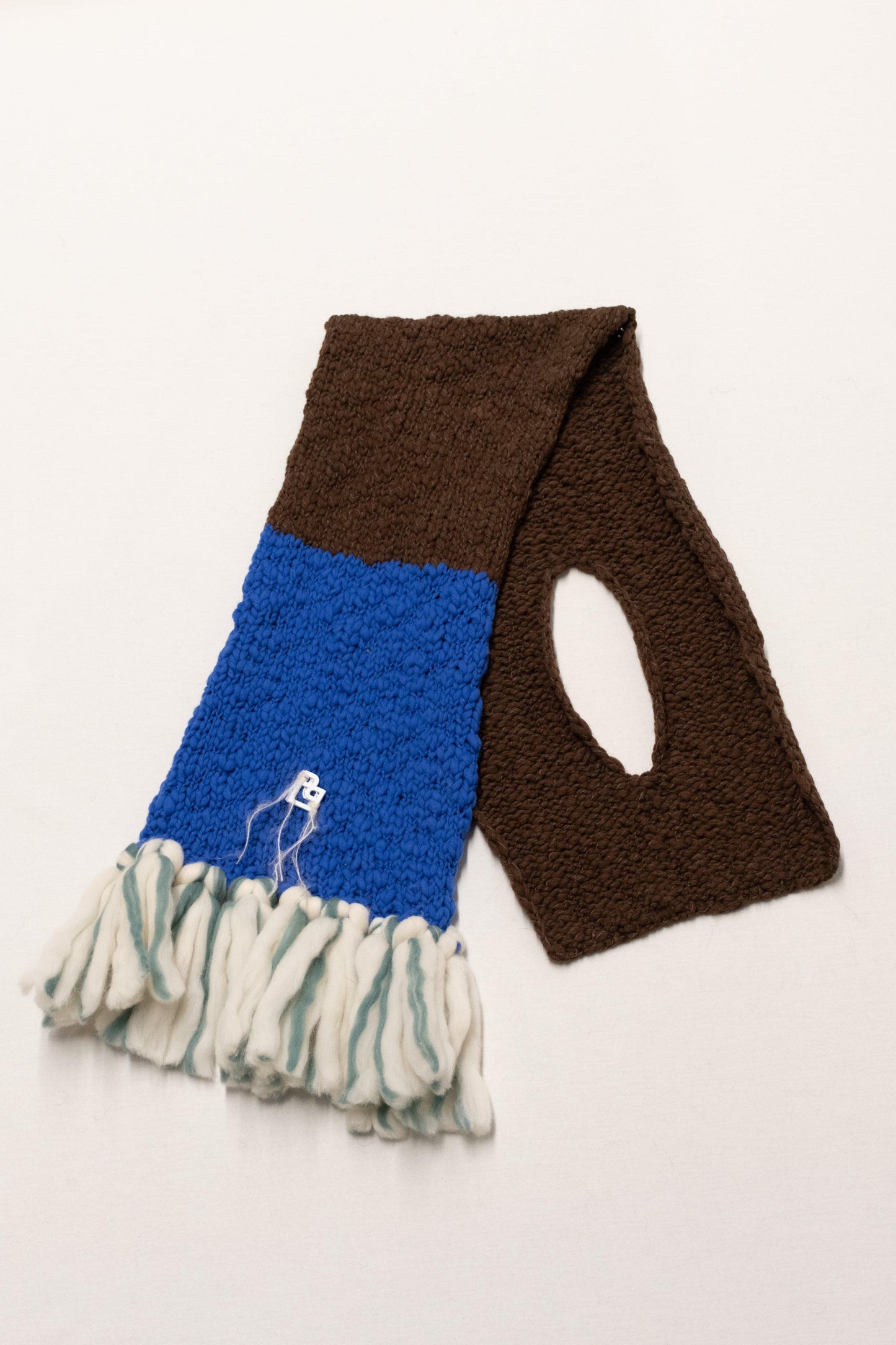 LE BLOCK SCARF CHOCOLATE GREEN CREAM - BIAAF LAB