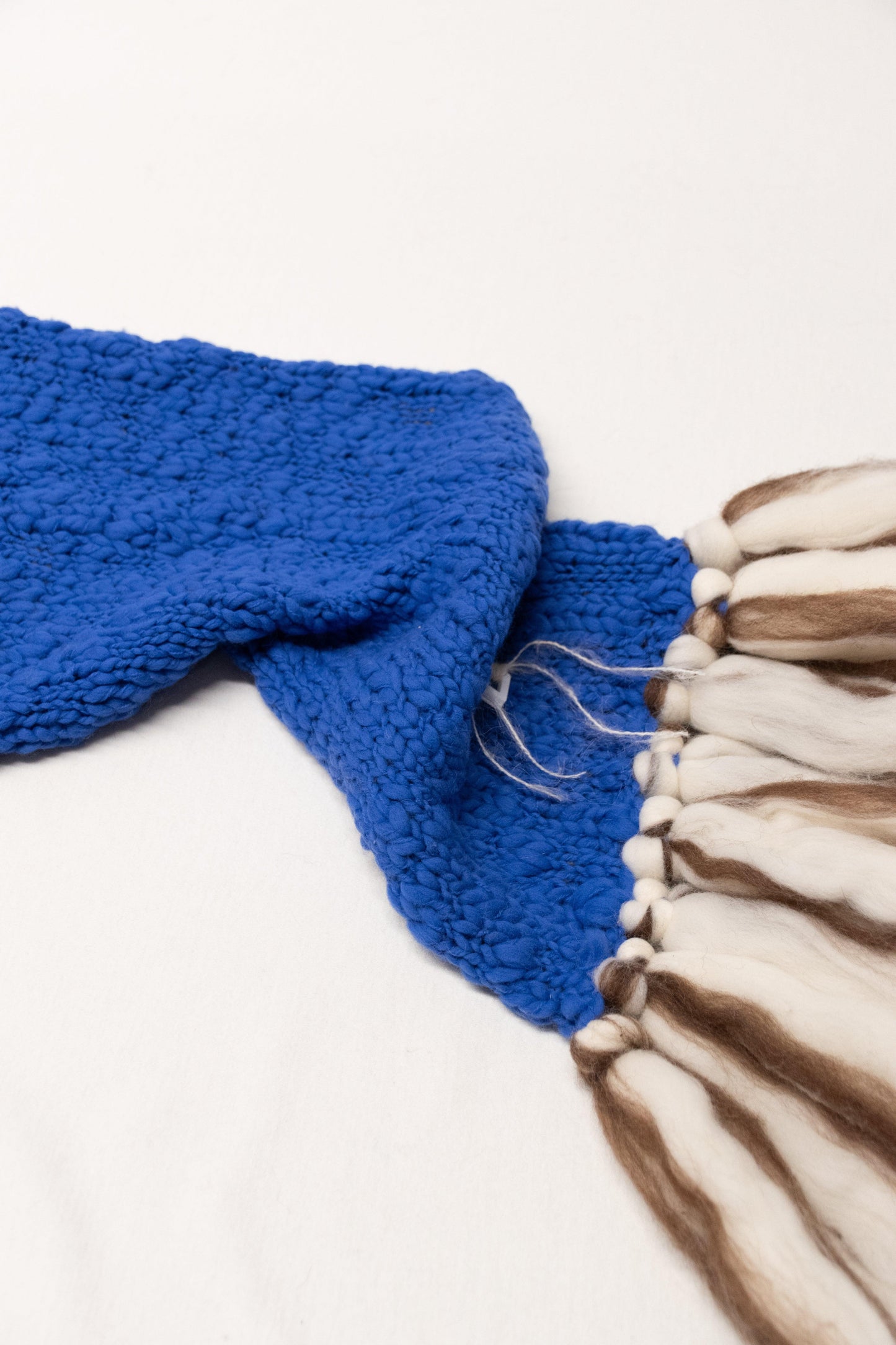 LE BLOCK SCARF CREAM CHOCOLATE ELECTRIC BLUE - BIAAF LAB