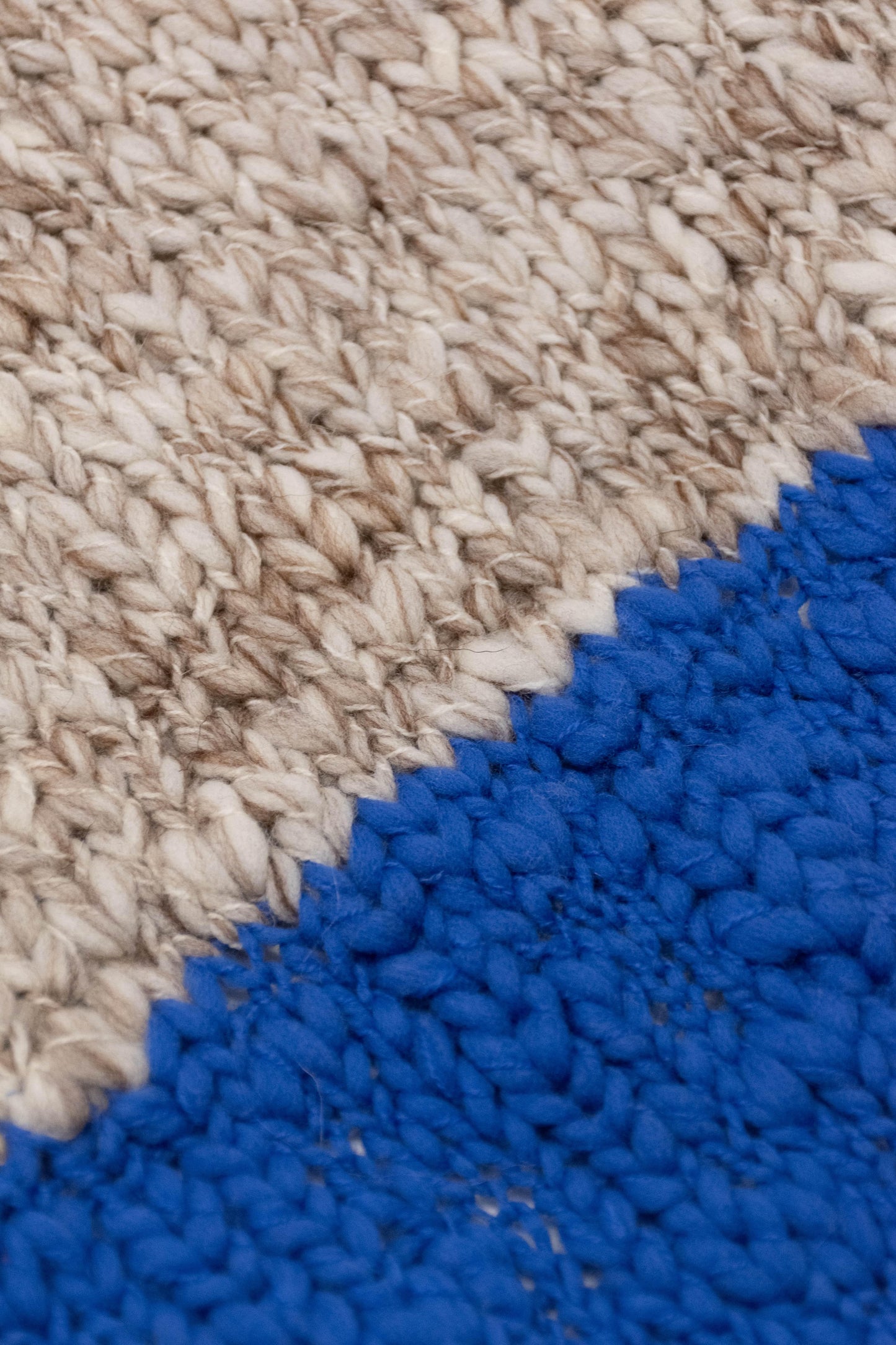 LE BLOCK SCARF CREAM CHOCOLATE ELECTRIC BLUE - BIAAF LAB
