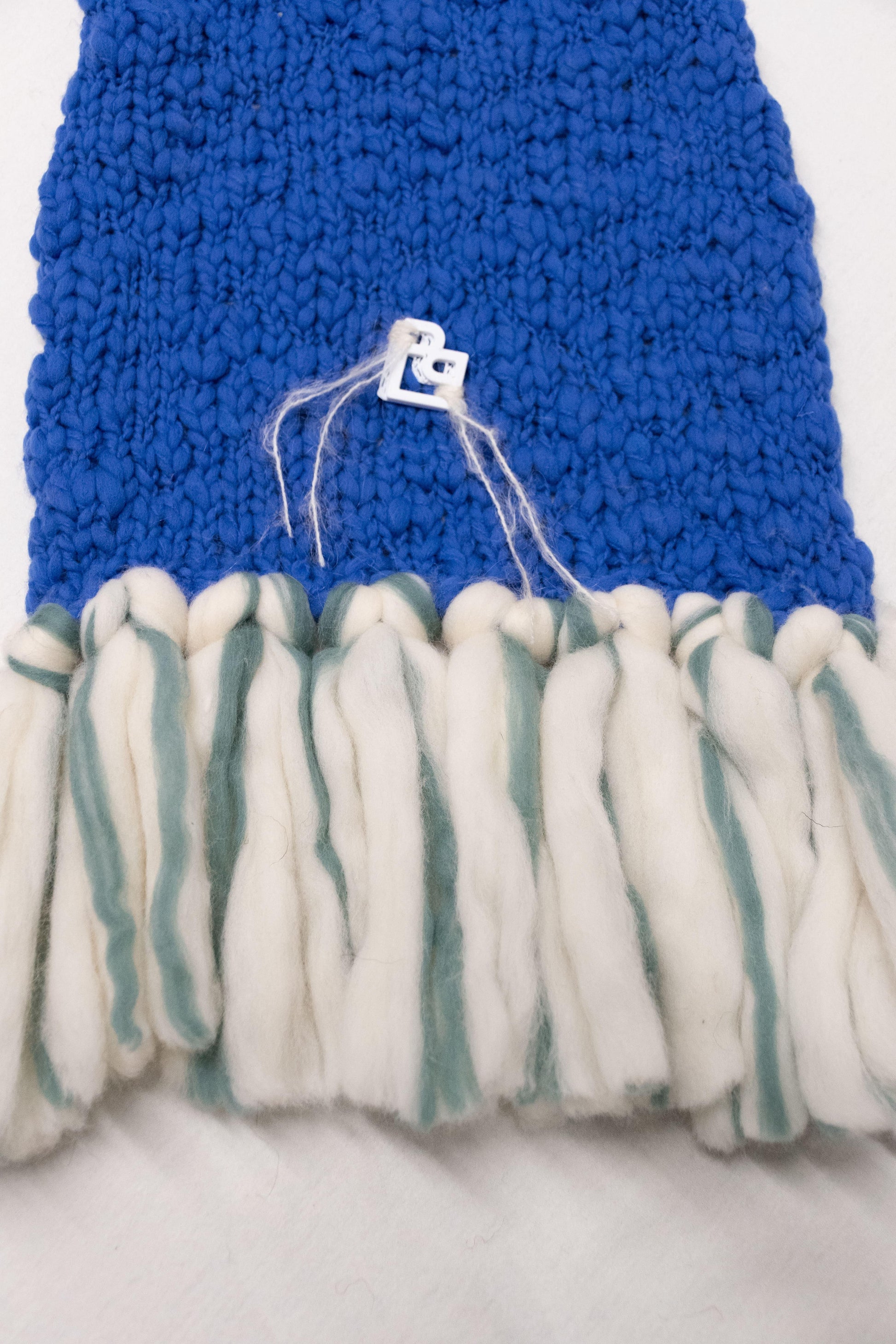 LE BLOCK SCARF CREAM GREEN ELECTRIC BLUE - BIAAF LAB