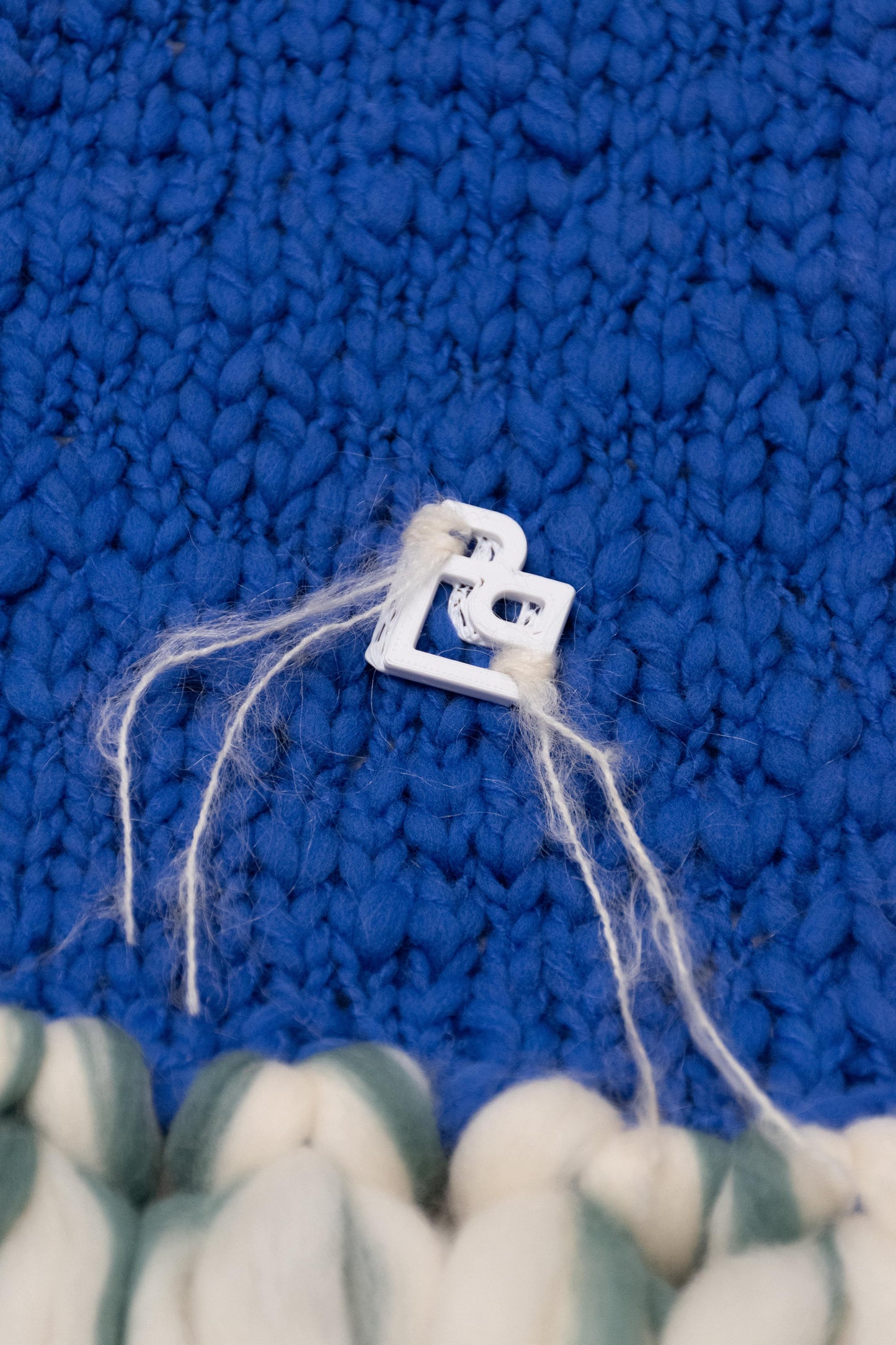 LE BLOCK SCARF CREAM GREEN ELECTRIC BLUE - BIAAF LAB