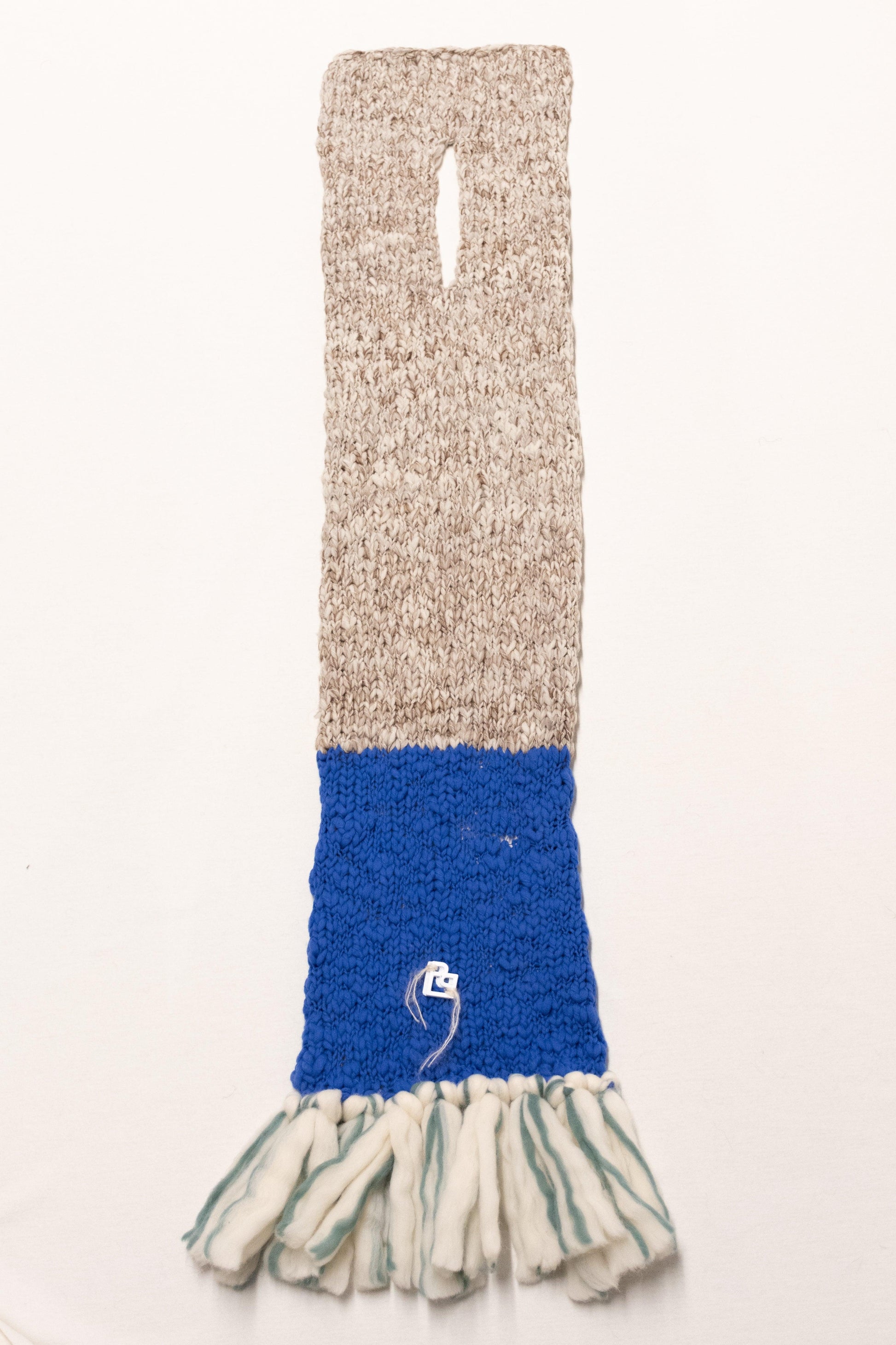 LE BLOCK SCARF CREAM GREEN ELECTRIC BLUE - BIAAF LAB