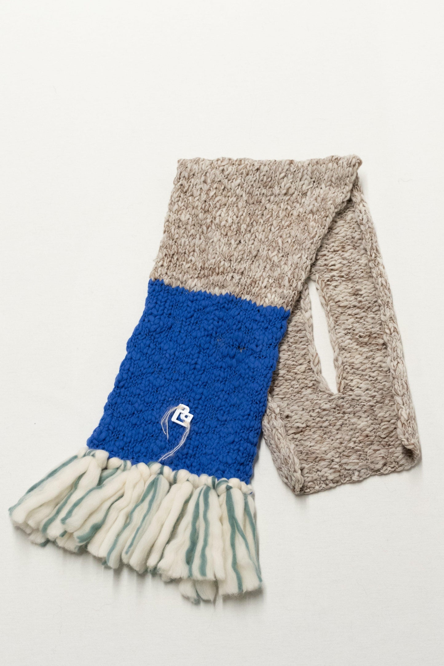 LE BLOCK SCARF CREAM GREEN ELECTRIC BLUE - BIAAF LAB