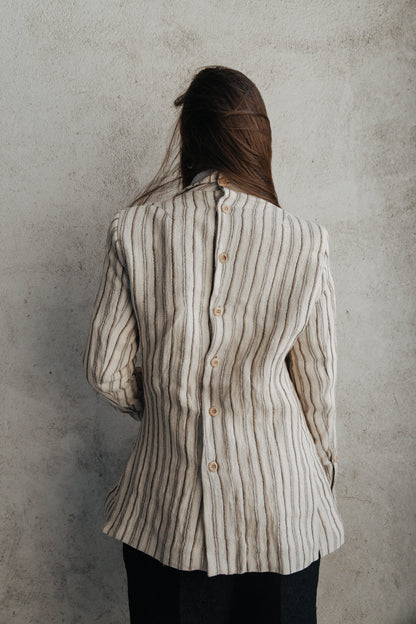 CHAQUETA AITITE RAYAS MARRÓN