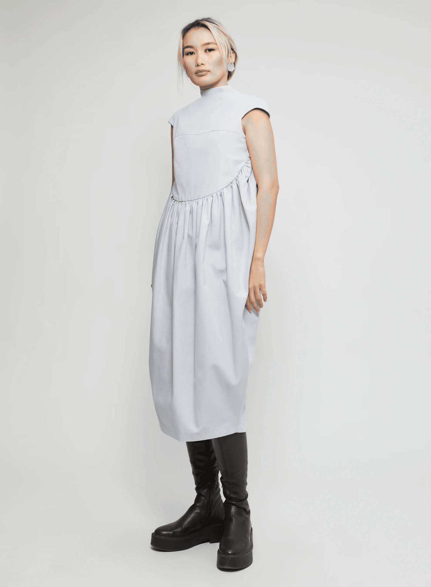 ARTIC BLUE PEPLUM DRESS - BIAAF LAB