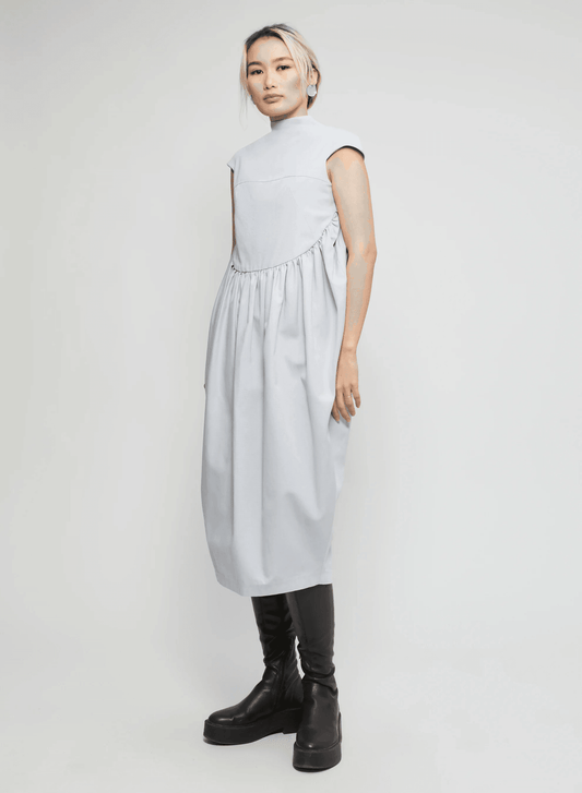 ARTIC BLUE PEPLUM DRESS - BIAAF LAB